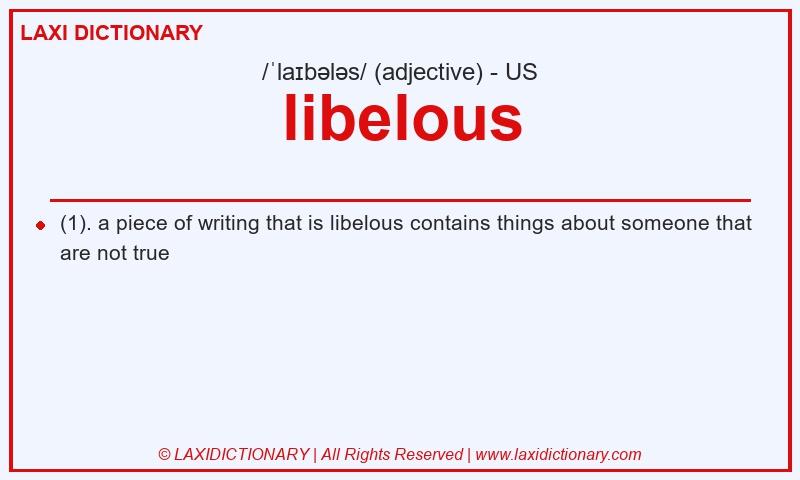 Definition libelous in American English