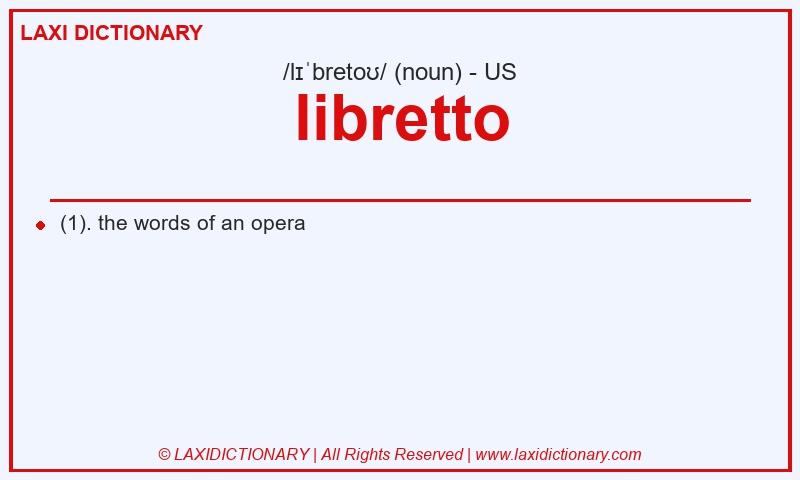 Definition libretto in American English