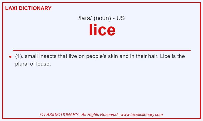 Definition lice in American English