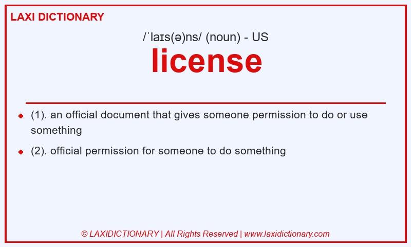 Definition license in American English