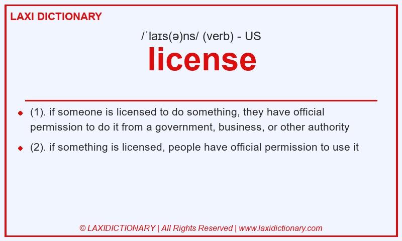 Definition license in American English