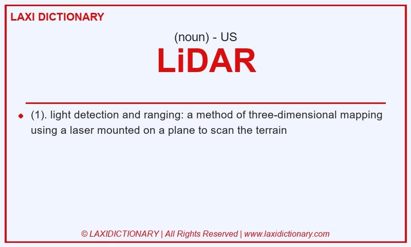 Definition LiDAR in American English