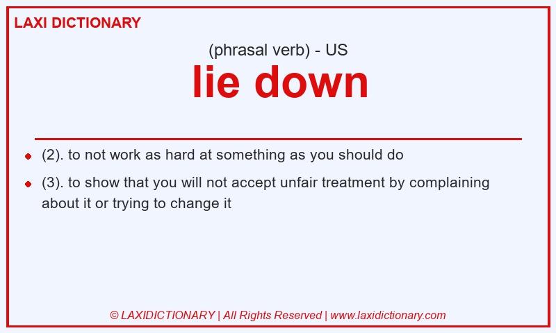 Definition lie down in American English