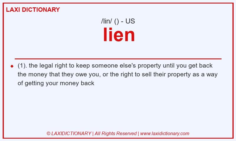 Definition lien in American English