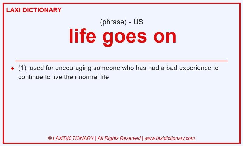 Definition life goes on in American English
