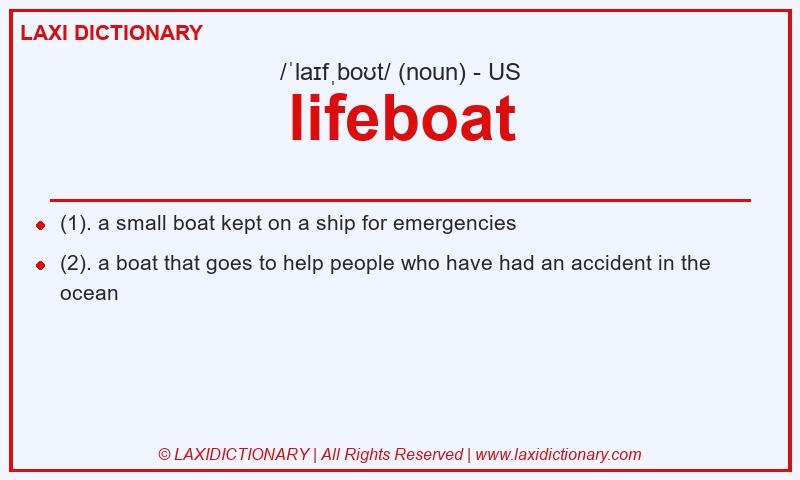Definition lifeboat in American English