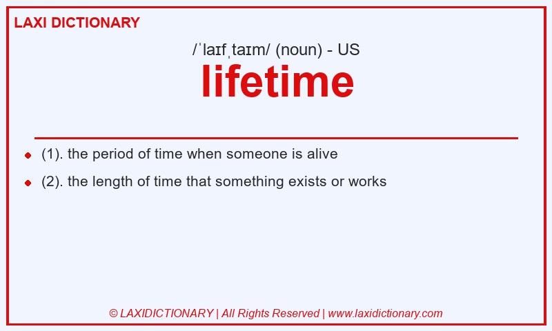Definition lifetime in American English