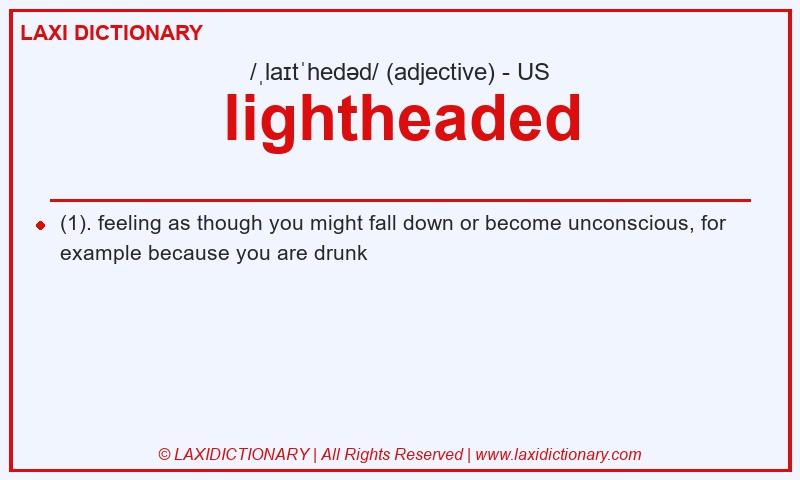 Definition lightheaded in American English