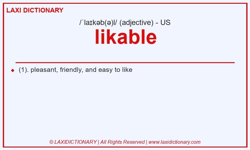 Definition likable in American English