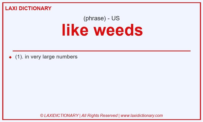 Definition like weeds in American English
