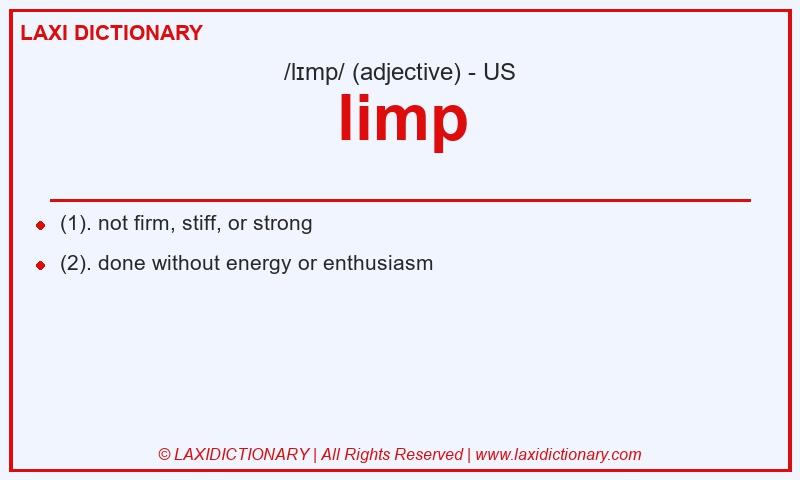 Definition limp in American English