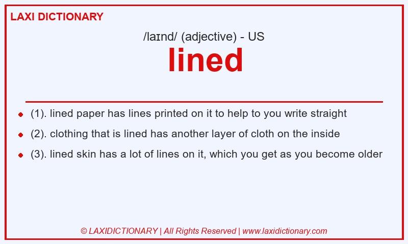 Definition lined in American English