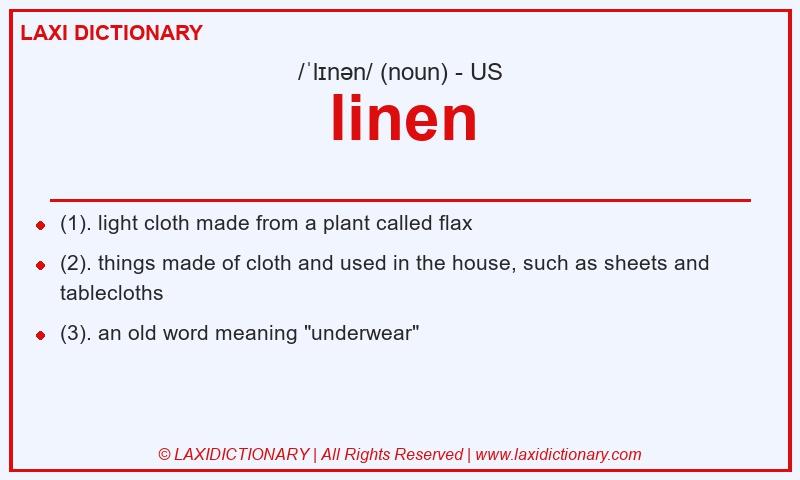 Definition linen in American English