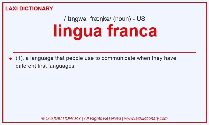 Definition lingua franca in American English