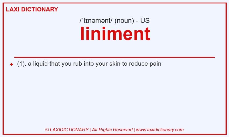 Definition liniment in American English