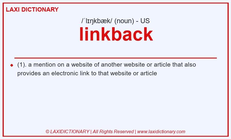 Definition linkback in American English