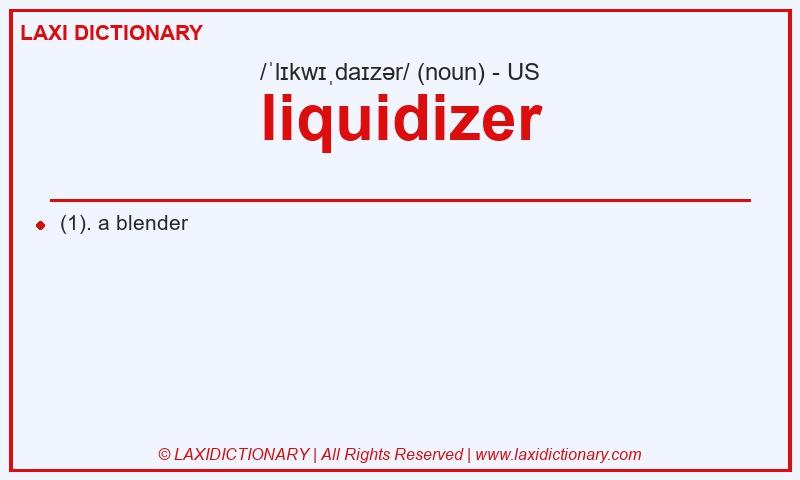 Definition liquidizer in American English