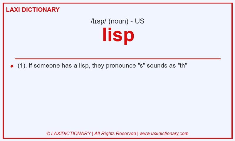 Definition lisp in American English