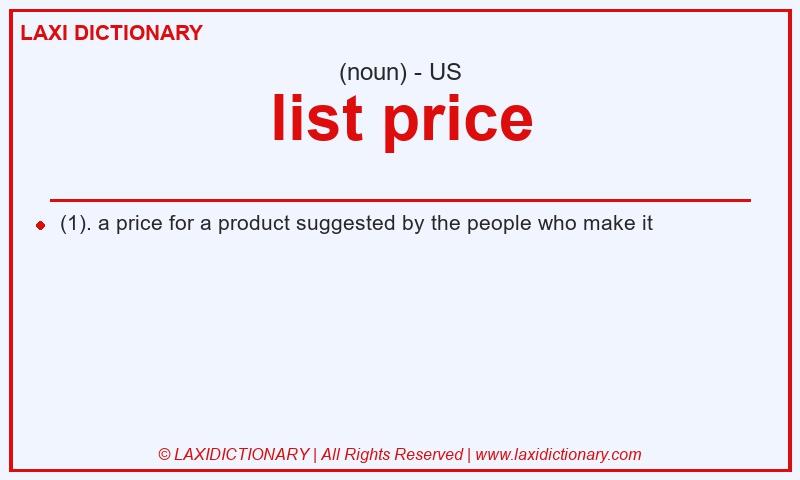 Definition list price in American English