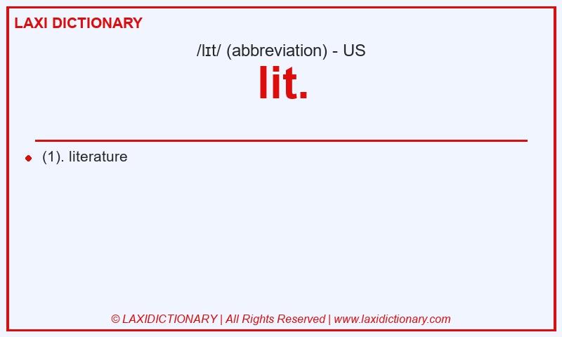 Definition lit. in American English