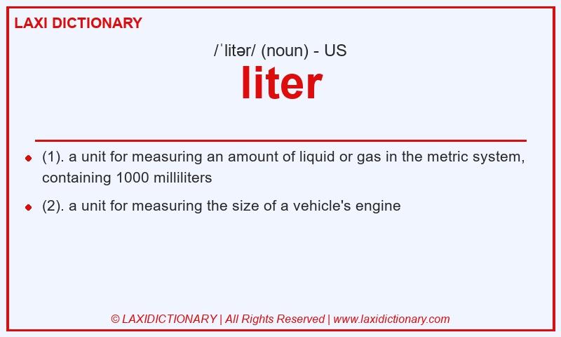 Definition liter in American English