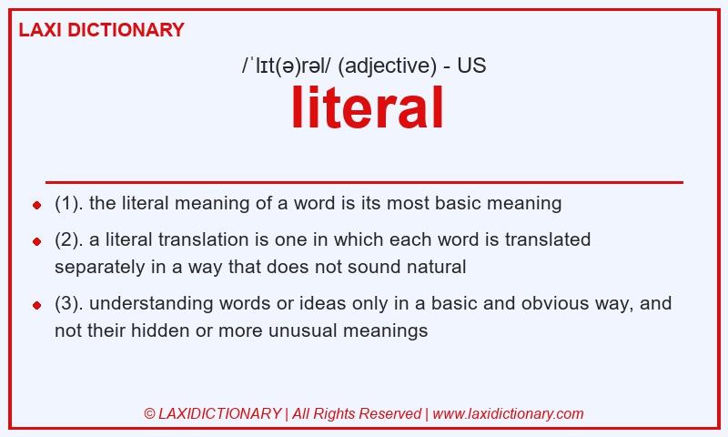 Definition literal in American English