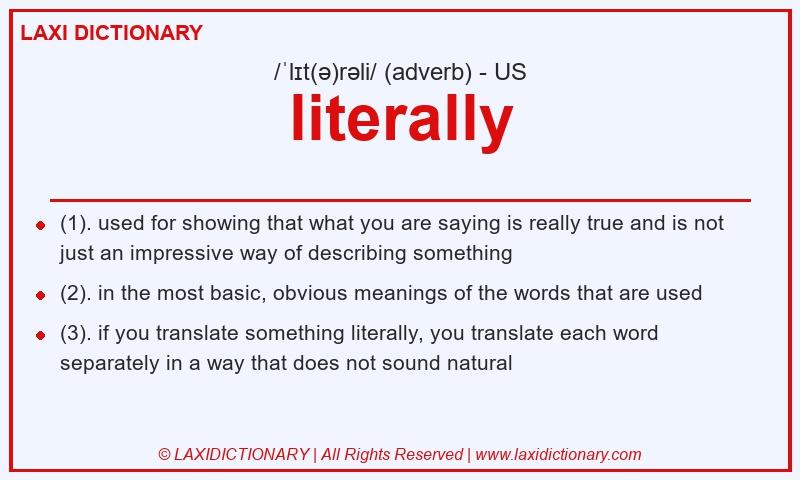 Definition literally in American English