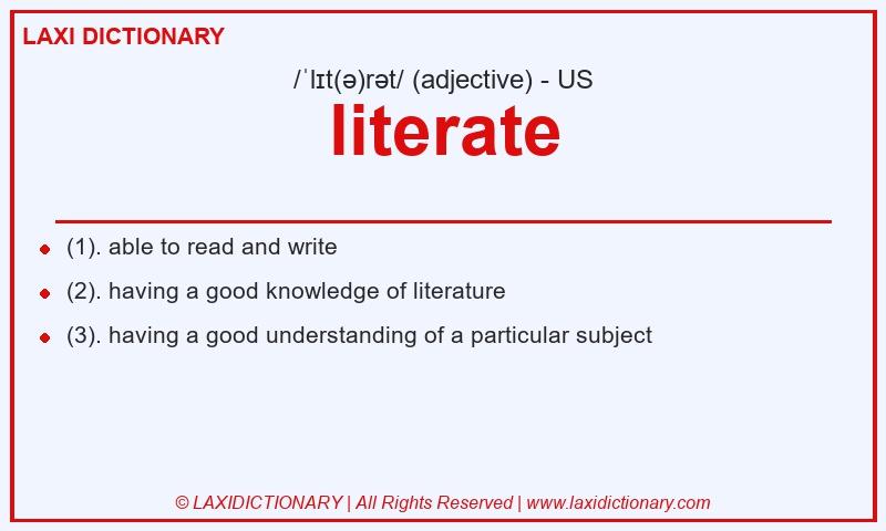Definition literate in American English