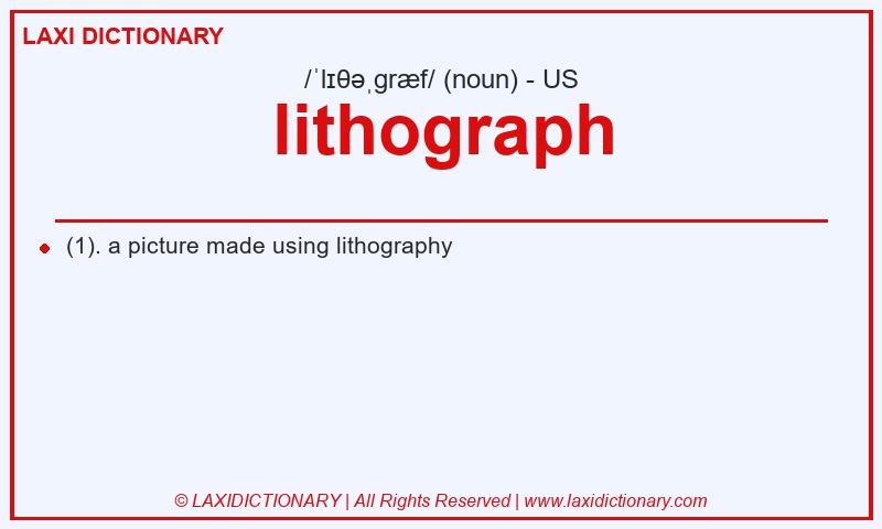 Definition lithograph in American English