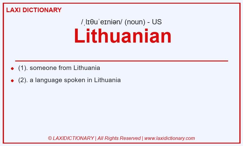 Definition Lithuanian in American English