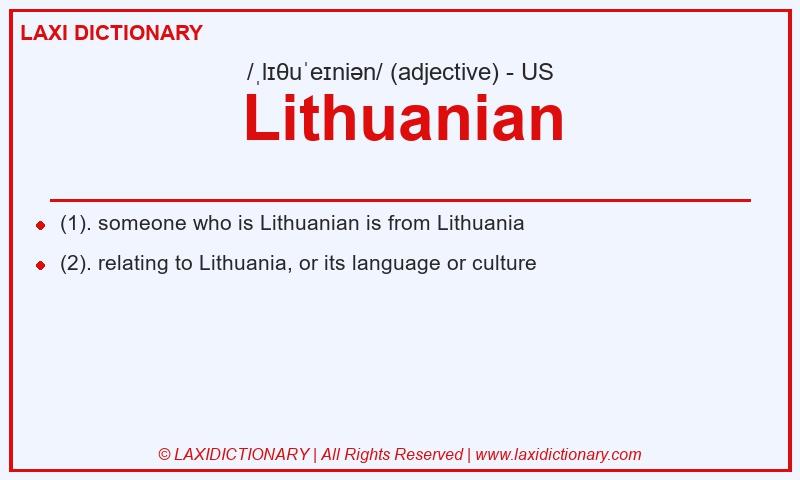 Definition Lithuanian in American English