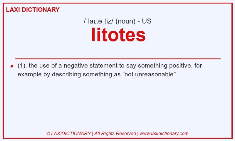 Definition litotes in American English
