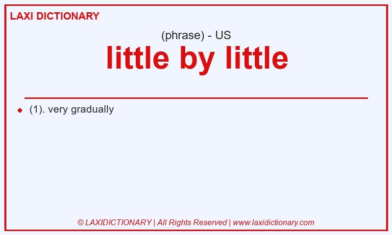 Definition little by little in American English