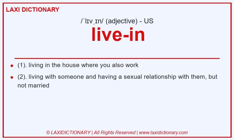 Definition live-in in American English