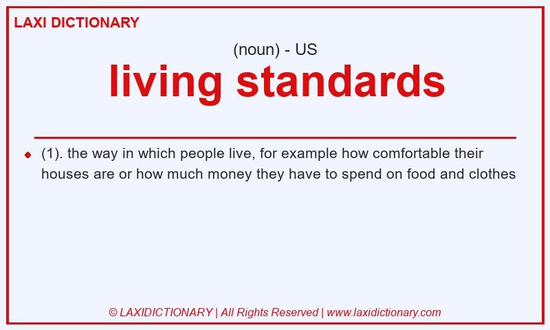 Definition living standards in American English