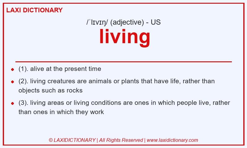 Definition living in American English