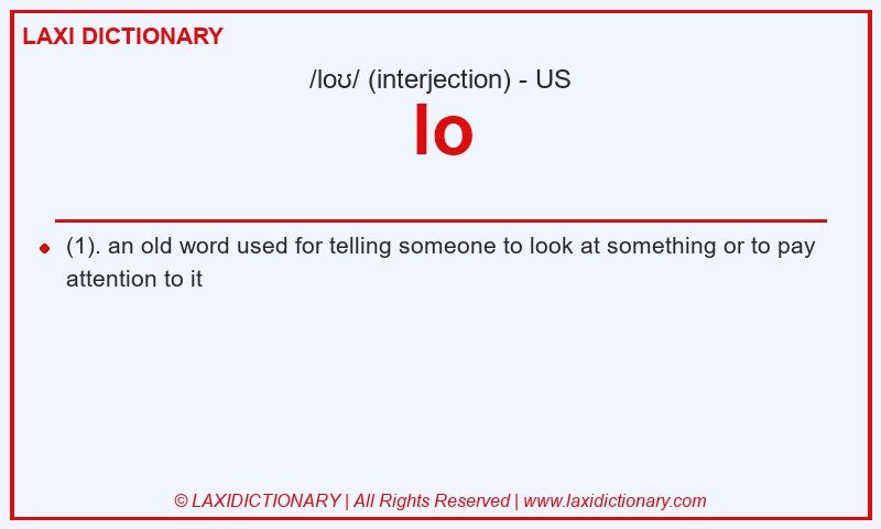 Definition lo in American English