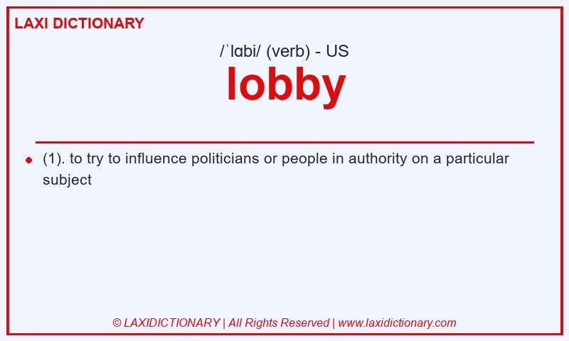 Definition lobby in American English