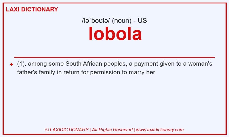 Definition lobola in American English