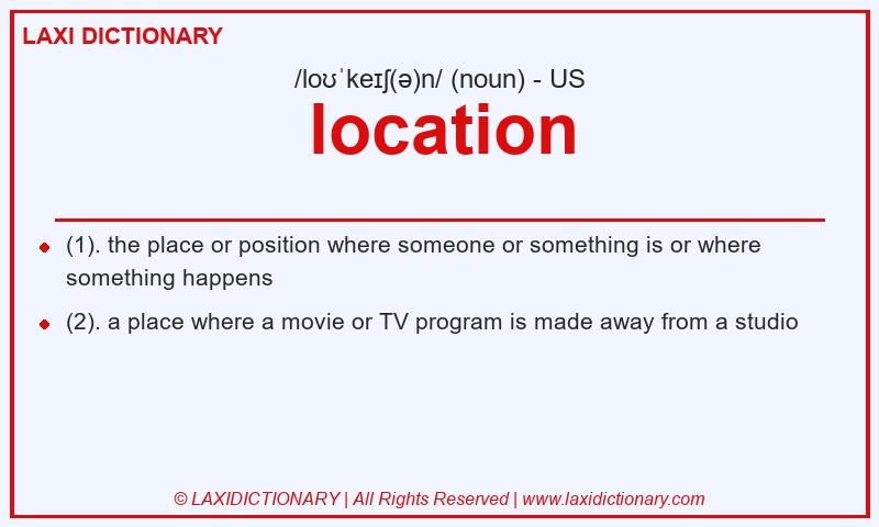 Definition location in American English