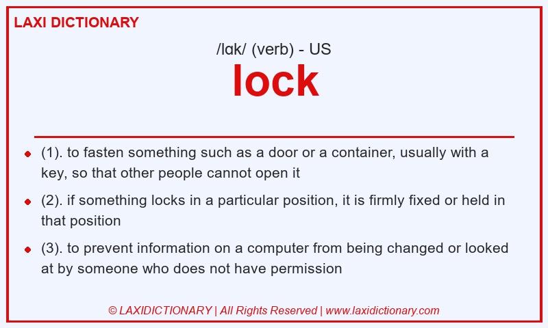 Definition lock in American English