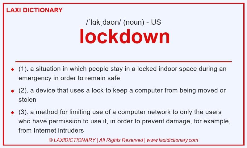 Definition lockdown in American English
