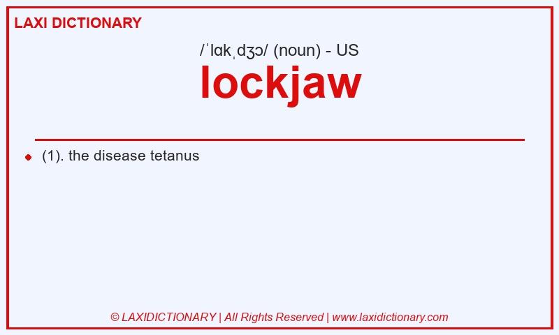Definition lockjaw in American English