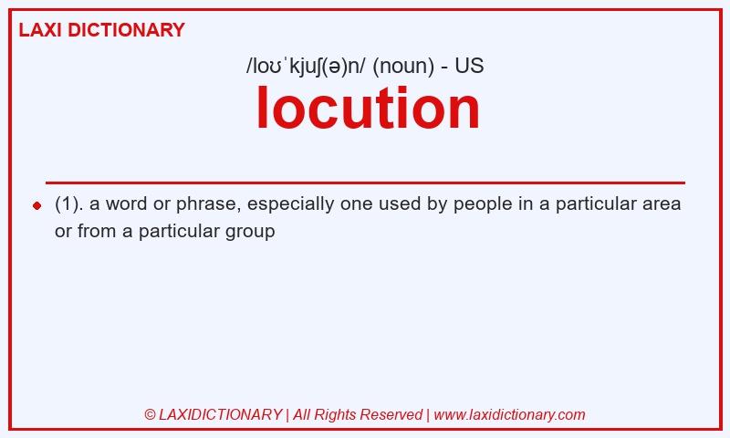 Definition locution in American English