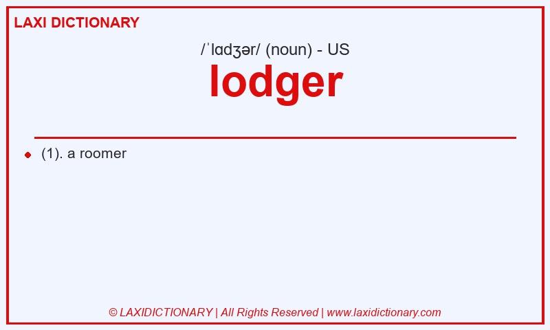 Definition lodger in American English