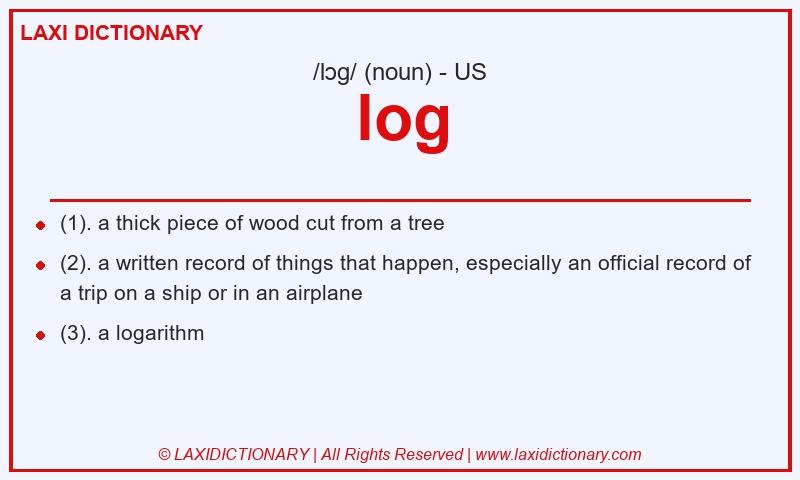 Definition log in American English