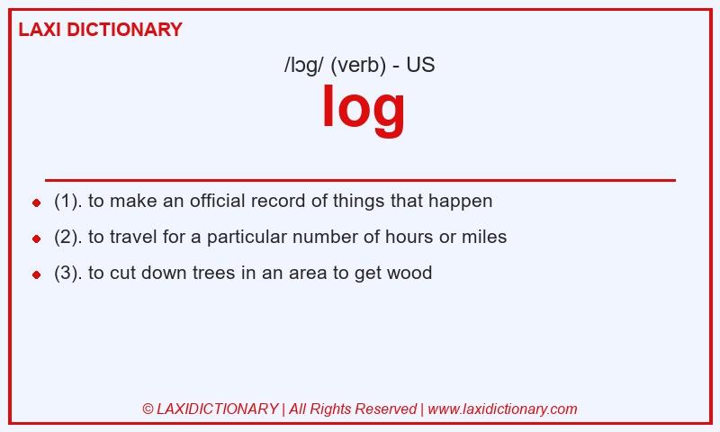Definition log in American English