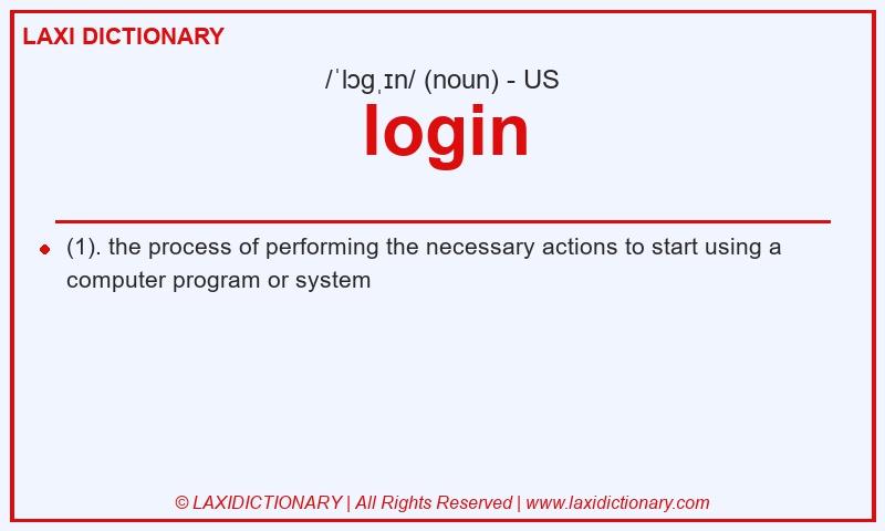 Definition login in American English