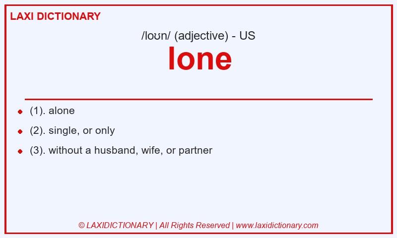 Definition lone in American English