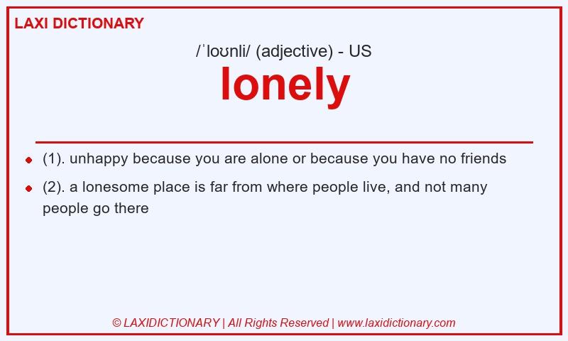 Definition lonely in American English